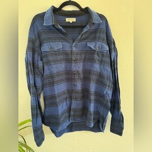 Madewell Brushed Twill Shirt In Blanket Striped Size XL